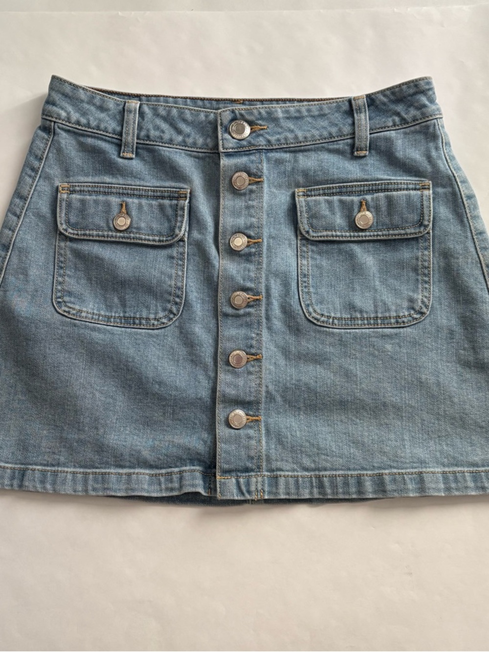American Eagle Outfitters Faded Blue Denim Mini Skirt